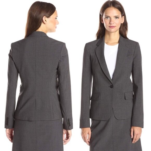 Theory Gabe B Shuffle Gray Single Button Blazer 6 - Picture 1 of 10